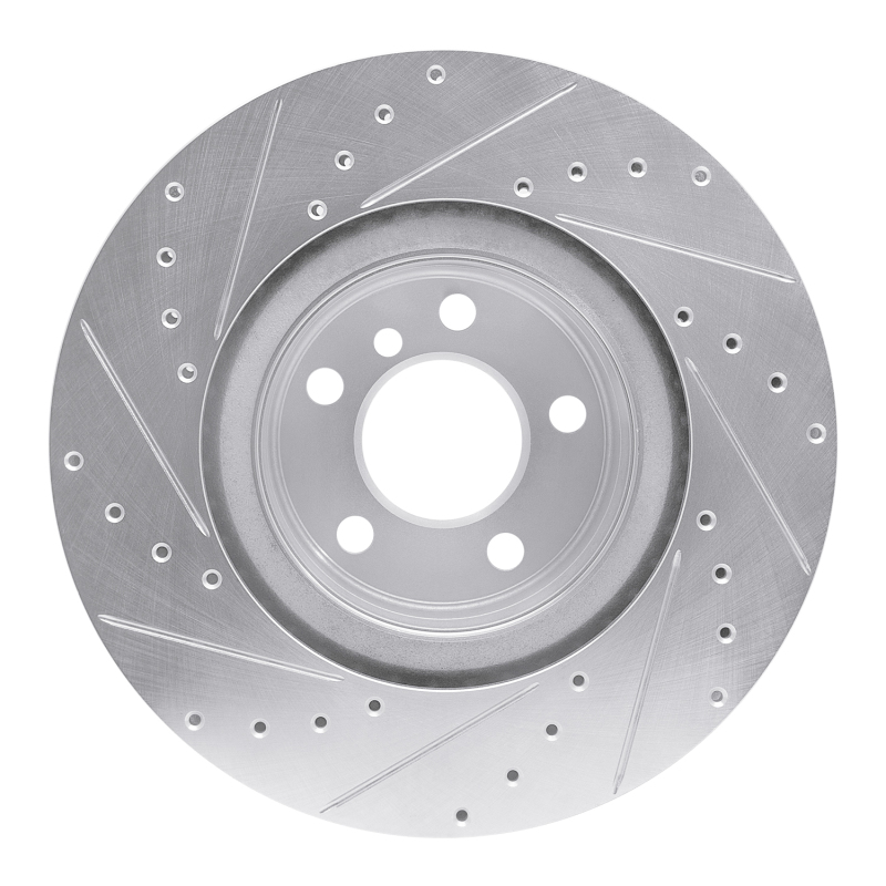 BMW 118i Brake Rotor (1) - Rear Right - R1 Concepts - Drilled & Slotted - Silver - `12-`20